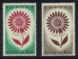 Greece Flower With 22 Petals Europa 2v 1964 MNH SG#960-961 MI#858-859 Sc#860-861 - Nuovi