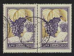 Greece Grapes Pair Good Cancel 1953 Canc SG#711 MI#601 - Usati