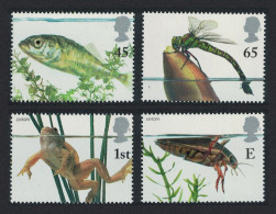 Great Britain Fish Frog Dragonfly Europa Pond Life 4v 2001 MNH SG#2220-2223 - Unused Stamps