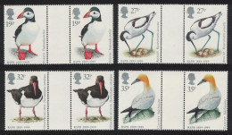 Great Britain Puffin Avocet Oystercatcher Gannet Birds 4v Gutter Pairs 1989 MNH SG#1419-1422 MI#1185-1188 Sc#1239-1242 - Neufs