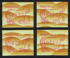 Hong Kong ATM Frama Label Tiger 4v 1998 MNH - Unused Stamps