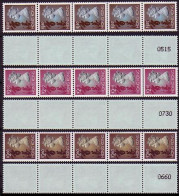 Hong Kong Coil Strips Third Part 1995 MNH SG#709d+712b+713c MI#745Ix - 747Ix - Neufs