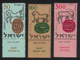 Israel Horse Lion Ancient Hebrew Seals Jewish New Year 3v Tabs 1957 MNH SG#139-141 - Other & Unclassified