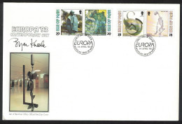 Isle Of Man Painting Statue Sculpture Europa Contemporary Art FDC 1993 SG#563-566 - Isola Di Man