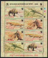 Indonesia WWF Komodo Dragon Sheetlet Of 2 Sets 2000 MNH SG#2620-2623 MI#2005-2008 Sc#1911-1914 - Indonesië