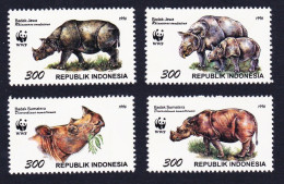 Indonesia WWF Rhinoceros 4v 1996 MNH SG#2267-2270 MI#1648-1651 Sc#1673 A-d - Indonesië