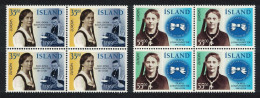 Iceland Europa CEPT Famous Women 2v Blocks Of 4 1996 MNH SG#859-860 - Unused Stamps