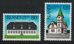 Iceland Church Mansion Europa 2v 1978 MNH SG#561-562 - Nuovi