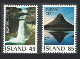Iceland Waterfall Mountain Europa Landscapes 2v 1977 MNH SG#553-554 - Neufs