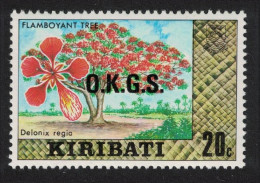 Kiribati Flamboyant Tree 20c Overprint 'O.K.G.S.' 1980 MNH SG#128 - Kiribati (1979-...)