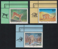 Kazakhstan Leopard Lynx Dune Cat Wild Cats 3v Corners 1998 MNH SG#234-236 - Kazajstán