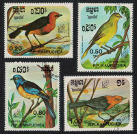 Kampuchea Blackbird Finch Tanager Kingfisher Toucan Birds 4v 1985 Canc SG#648-651 - Kampuchea