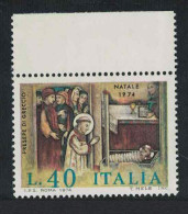 Italy Christmas Painting Top Margin 1974 MNH SG#1421 - 1971-80: Mint/hinged
