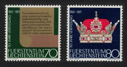 Liechtenstein 50th Anniversary Of Constitution 2v 1971 MNH SG#537-538 - Ungebraucht