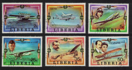 Liberia Aircrafts Airplanes Aviators Progress In Aviation 6v 1978 CTO SG#1327-1332 - Liberia
