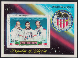 Liberia Moon Mission Of 'Apollo 16' MS 1972 CTO SG#MS1121 Sc#C193 - Liberia