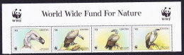 Lesotho WWF Cape Vulture Birds Top Strip WWF Logo 1998 MNH SG#1378-1381 MI#1276-1279 Sc#1091 A-d - Lesotho (1966-...)