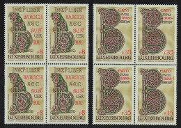 Luxembourg Echternach Abbey Giant Bible 2v Blocks Of 4 1983 MNH SG#1110-1111 - Unused Stamps