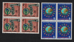 Luxembourg Scouting Anniversaries 2v Blocks Of 4 1982 MNH SG#1094-1095 MI#1060-1061 - Unused Stamps