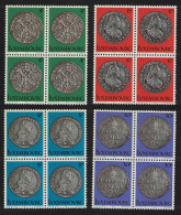 Luxembourg Coins In The State Museum 4v Blocks Of 4 1981 MNH SG#1060-1063 MI#1025-1028 - Ungebraucht