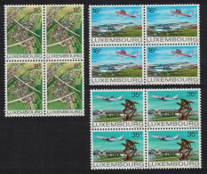 Luxembourg Cessna Boeing Gliders Aviation 3v Blocks Of 4 1981 MNH SG#1072-1074 MI#1037-1039 - Unused Stamps