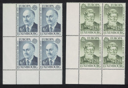 Luxembourg Famous People Europa 2v Corner Blocks Of 4 1980 MNH SG#1046-1047 MI#1009-1010 - Ungebraucht