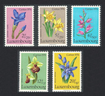 Luxembourg Orchids Protected Plants 5v 1976 MNH SG#976-980 - Unused Stamps