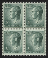 Luxembourg Grand Duke Jean 3f. Green Fluor Paper Block Of 4 1974 MNH SG#763 MI#712ya - Nuevos