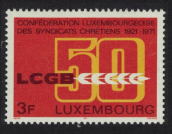 Luxembourg Christian Workers' Union 1971 MNH SG#875 - Nuevos