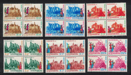 Luxembourg Castles 2nd Series 6v Blocks Of 4 1970 MNH SG#862-867 MI#814-819 - Unused Stamps
