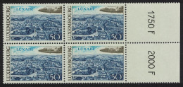 Luxembourg Fokker F.27 Friendship Luxair Block Of 4 1968 MNH SG#828 MI#777 - Unused Stamps