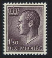 Luxembourg Grand Duke Jean 1f.50 - Purple Normal Paper 1966 MNH SG#760 MI#726x - Nuevos