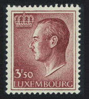 Luxembourg Grand Duke Jean 3f.50 - Brown Normal Paper 1966 MNH SG#763b  MI#728x - Nuevos