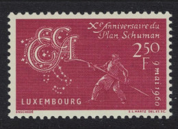 Luxembourg Steel Worker Schuman Plan 1960 MNH SG#670 MI#620 - Neufs