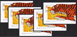 Macao Macau Chinese New Year Of The Tiger 5 MSs 1998 MNH SG#MS1022 MI#Block 50 Sc#908a - Ungebraucht
