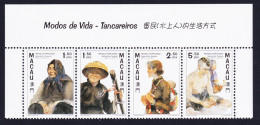 Macao Macau Tan-Ka Boat People Top Strip Of 4 1997 MNH SG#979-982 MI#904-907 Sc#868a - Neufs