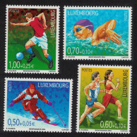 Luxembourg Football Swimming Running Skiing Sport 4v 2004 MNH SG#1688-1691 MI#1654-1657 - Nuevos