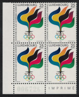 Luxembourg Modern Olympic Games Corner Block Of 4 1996 MNH SG#1421 MI#1394 - Nuovi