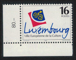 Luxembourg European City Of Culture Emblem Corner 1995 MNH SG#1394 MI#1367 - Nuovi