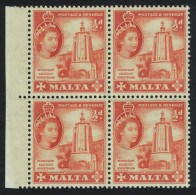 Malta Wignacourt Aqueduct Horsetrough ½d Block Of 4 Margin 1956 MNH SG#267 - Malta (...-1964)