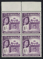 Malta Mdina Gate 1s Block Of 4 Margin 1956 MNH SG#276 - Malte (...-1964)