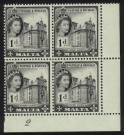 Malta Victory Church 1d Corner Block Of 4 1956 MNH SG#268 - Malta (...-1964)