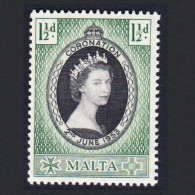 Malta Queen Elizabeth II Coronation 1953 MNH SG#261 Sc#241 - Malta (...-1964)