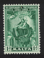 Malta Seventh Centenary Of The Scapular 1d 1951 MNH SG#258 - Malta (...-1964)