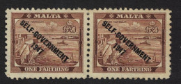 Malta Grand Harbour Valletta ¼d 'SELF-GOVERNMENT' Pair Def 1948 SG#234 - Malta (...-1964)