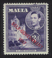 Malta St John's Co-Cathedral 3d Violet 'SELF-GOVERNMENT' 1948 MH SG#240a - Malta (...-1964)