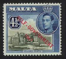 Malta Ruins At Mnajdra 4½d Violet 'SELF-GOVERNMENT' 1948 MH SG#241a - Malte (...-1964)