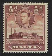 Malta HMS St Angelo ½d Brown 1943 MNH SG#218a - Malte (...-1964)