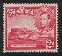 Malta Victoria And Citadel Gozo 2d Red 1938 MNH SG#221b - Malte (...-1964)