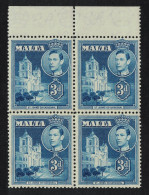 Malta St John's Co-Cathedral 3d Blue Block Of 4 Def 1938 SG#223a - Malta (...-1964)